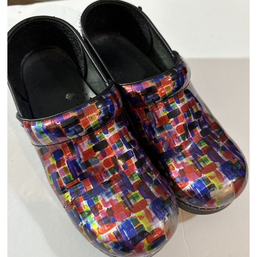 Dansko Color Block Shoes Leather Slip On Work Nursing Size 39 US Size 8.5-9